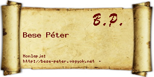 Bese Péter névjegykártya