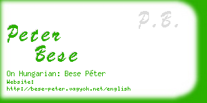 peter bese business card