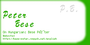 peter bese business card